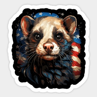 Patriotic Ferret Sticker